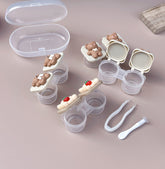 Estuche para lentes de contacto de colores con forma de oso